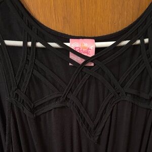 Black Mesh Detail maternity Maxi Dress Slvls XL